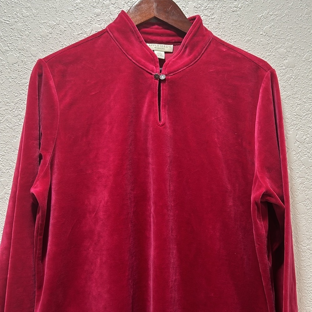 Appleseeds  long sleeve red velvet size 1X GUC vintage.. - Picture 2 of 6